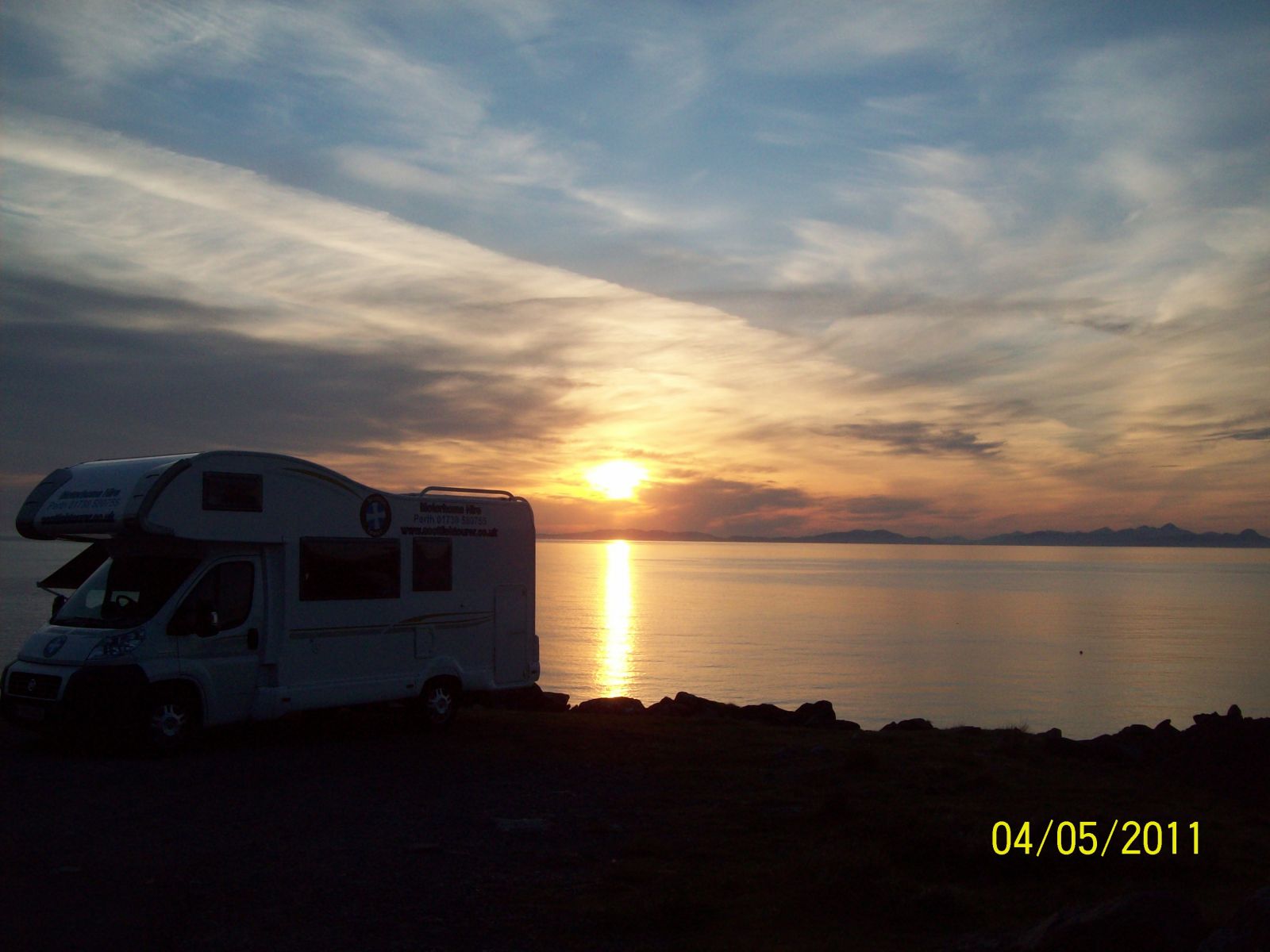 Sunset with the motorhome
