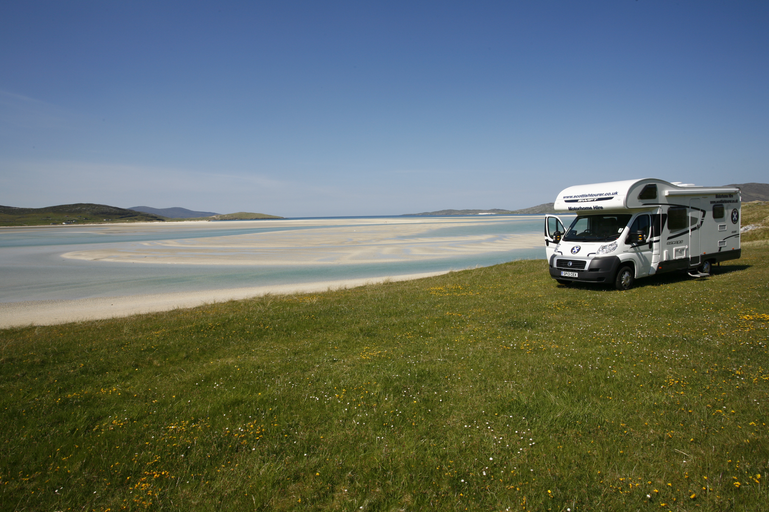 By the Beach in a scottish tourer Motorhome