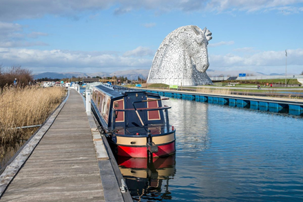 The Kelpies park by the canal at Falkirk