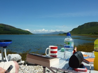 picnic at the loch with scottish tourer motorhome Hire